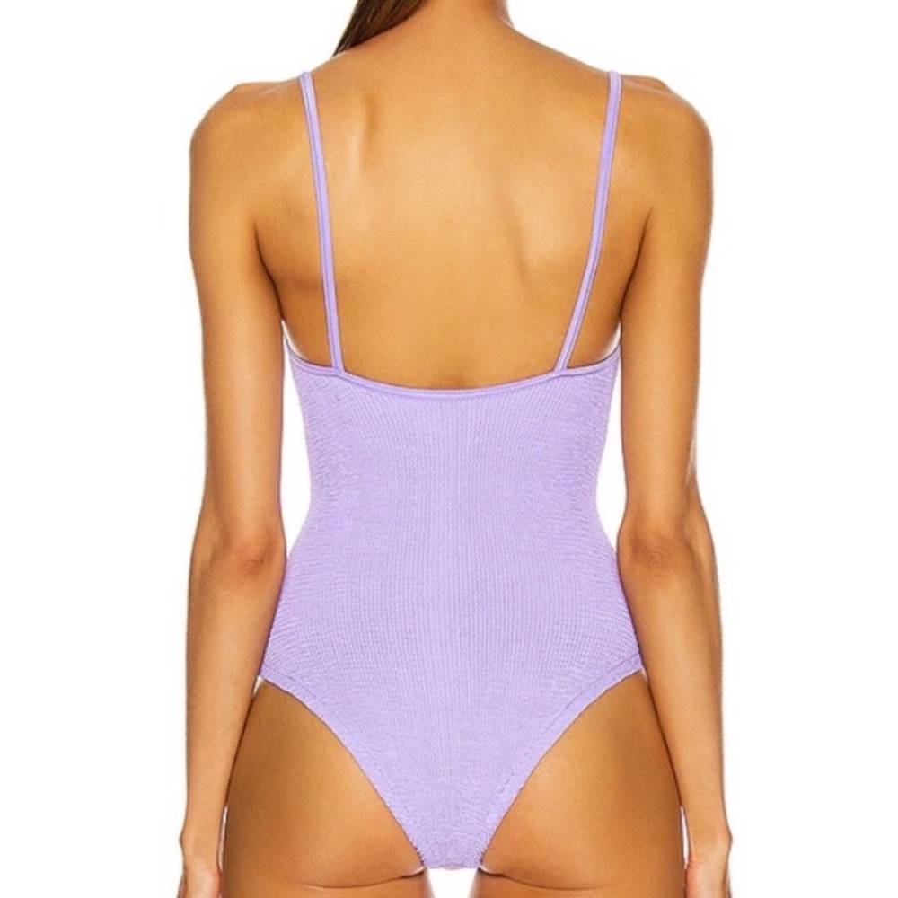 NWT Hunza G Pamela crinkle swimsuit one piece in lilac - Picture 4 of 9